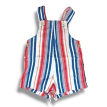 Vintage Girl Boy Unisex Romper Red White Blue Sleeveless Healthtex 9m Seersucker - £15.17 GBP