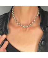 Vintage Chunky Sterling Silver Bolt Ring Clasp Chain Choker, Make OFFeR! - $19,142.55 MXN