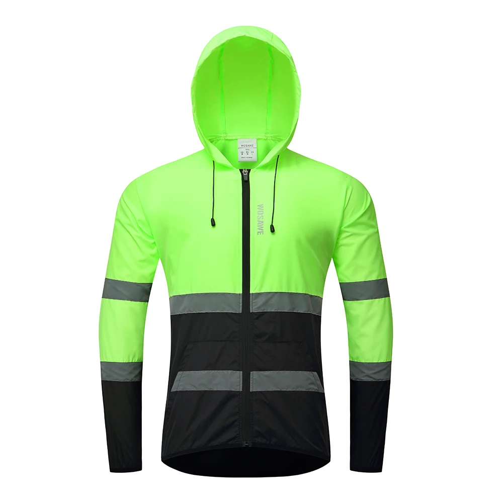 WOSAWE Ultralight Reflective Cycling Jacket Hooded MTB Bike Long Sleeve Jersey M - £88.71 GBP