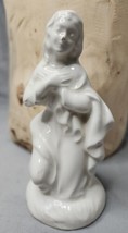 Nativity Mary Atlantic Mold Figure White Glaze Ceramic Figurine 5&quot; Minor Chips - £4.56 GBP