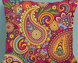 Handcrafted ~ Bohemian Design ~ Multicolored ~ 18&quot; Square ~ Pillow Cover... - £22.34 GBP
