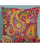 Handcrafted ~ Bohemian Design ~ Multicolored ~ 18&quot; Square ~ Pillow Cover... - $38.36 CAD