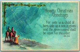 Three Kings North Star Isaiah 9:6 Passage Christmas Greetings UNP DB Postcard I7 - £5.40 GBP