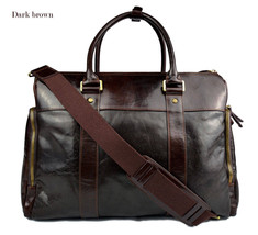 Leather notebook tablet bag mens women handbag shoulder bag professional dark - £255.74 GBP