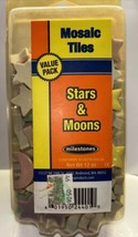 Milestones Mosaic Tiles Stars &amp; Moons 12 Oz Conforms To ASTM-D4236 Purple Blue - £10.25 GBP