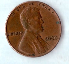Moderately Circulated 1960 Lincoln Penny About XF - $2.36