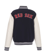 MLB Boston Red Sox  Reversible Fleece Jacket PVC Sleeves Embroidered Log... - £103.01 GBP