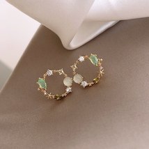 2020 New Arrival Classic Round Pink Green Crystal Stud Earrings for women Sweet  - £10.46 GBP