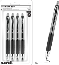 Uniball 27 Signo Gel Pen, 4 Black Medium .7Mm Retractable Pens, Gel Pens, Fine P - £8.31 GBP