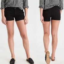 American Eagle Super Stretch AEO Twill X Black Low-Rise Chino Shorts Size 4 - $25.00