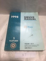 1998 Chevrolet Prizm S Platform Service Repair Shop Dealer Manual Book 1... - £6.38 GBP