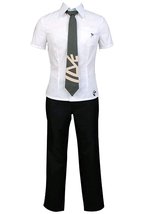 ZYHCOS Cospaly Costume Mens Printed Tie White Short Sleeeve Shirt Uniform Suits  - £46.81 GBP