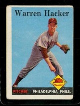 Vintage BASEBALL Card TOPPS 1958 #251 WARREN HACKER Philadelphia Phillies - £9.84 GBP