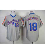 Mets #18 strawberry Jersey Old Style Uniform Gray - $63.38 CAD