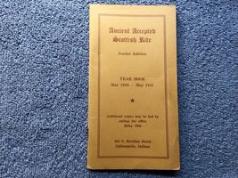 Original 1940-41 Masonic Ancient Accepted Scottish Rite Pocket Edition B... - $19.78
