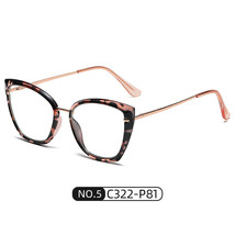 Wb605 Anti-Blue Light Glasses Tr90 Cat&#39;s Eye Frame Plain Glasses Metal Spring Le - £12.15 GBP