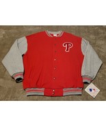 Vintage Majestic Authentic Letterman Jacket Philadelphia Phillies Red NWT 2X - $97.23