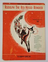 *L4) Rudolph the Red Nose Reindeer - Johnny Marks - Vintage Sheet Music - $9.89