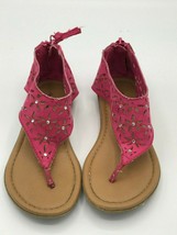 American Eagle Girls&#39; Sandals Pink Cut Out Rhinestone Back Zipper Size 12 - £7.72 GBP