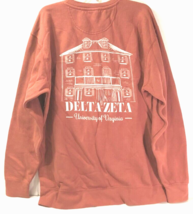 $25 Virginia Delta Zeta Est. 1902 Sorority Salmon Vintage 90s NCAA Sweatshirt L - £9.09 GBP
