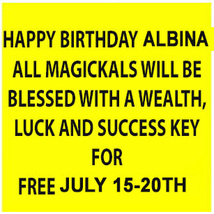 FREE JULY 15-20TH ALBINA'S BDAY WEALTH LUCK & SUCCESS KEY MAGICK WITCH Cassia4  image 2