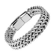 High Quality Stainless Steel Braided Bracelet Bangle Men Hip Hop Party Rock Jewe - £14.21 GBP
