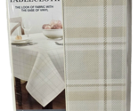 Venice Plaid Laminated Fabric Tablecloth Wipes Clean 52x70in Oblong - £26.06 GBP