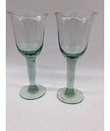 Set of 2 La Mediterranea Recycled Green Glass Water/ Wine Goblets Spain ... - £27.51 GBP