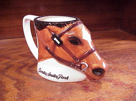 Santa Anita Park Brown and White Horse Head Ceramic Coffee Mug Cup - £7.80 GBP