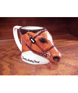 Santa Anita Park Brown and White Horse Head Ceramic Coffee Mug Cup - $9.95