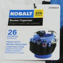 Kobalt 2416934 Heavy Duty Blue Black 26 Pocket Bucket Organizer image 4