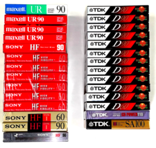 Mixed Lot of 28 New Sealed Blank Audio Cassette Tapes Maxell TDK Sony - $59.39
