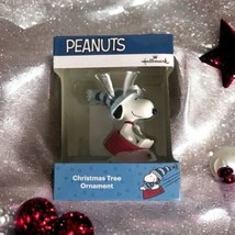 Hallmark 2018 PEANUTS Christmas Tree Ornament Snoopy Sledding in Dog Bowl NEW - £14.06 GBP