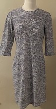 J.McLaughlin Catalyst Sheath Dress Navy Beige White Catalina Cloth Pocke... - $31.56