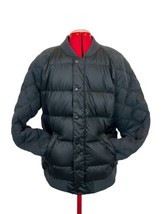 The North Face Goose Down Black Puffer Varsity Jacket Men&#39;s MEDIUM Knit Sleeve - £88.81 GBP