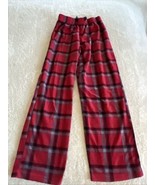 Members Mark Boys Red Gray Black Plaid Fleece Pajama Pants 10-12 - $7.35