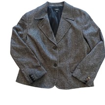 Talbots Womens Charcoal Gray Wool Blend Blazer Size 16 With Button Closure - $410.60 MXN
