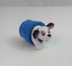 Disney 101 Dalmatians Puppy Playing In Blue Bucket  .75&quot; x 1.75&quot; Mini Figure - £5.35 GBP