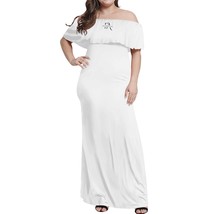 White Off-shoulder Long Dress - £42.37 GBP