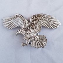 Belt Buckle American Bald Eagle Silhouette Silver Color Western Style - £30.67 GBP