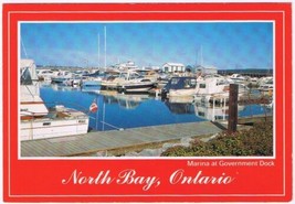 Postcard Marina At Government Dock North Bay Ontario - £2.32 GBP