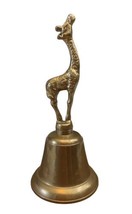 Vintage Brass Bell & Giraffe Figure on Top 7” Tall Working Loud image 2