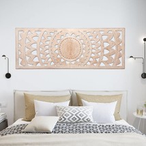 Hand Carved Wooden Mandala Large Wall Art - Unique Decorative Large King Headboa - £383.61 GBP