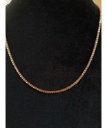 Superbe 16 &quot; 18k Solide or Rose Deux Nuances Chaîne Collier Élégant Et R... - $1,492.07 CAD