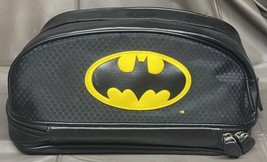 Vintage Batman Logo Toiletry Bag Shave Kit Travel Bag Black DC Comics - £22.52 GBP