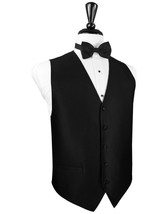 Black Luxury Satin Weave Tuxedo Vest and Pre Tied Bow Tie - $172.50 CAD