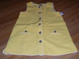 Girls Size 9 Gymboree Bee Chic Yellow Tunic Button Up Top Black White Buttons - £11.77 GBP