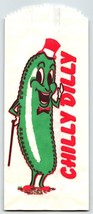 Chilly Dilly Dressed Pickle Man Food Product Bag 1950s Original Top Hat ... - $8.08