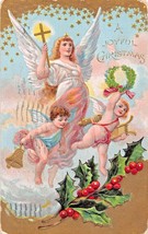 Un Gioioso Christmas-Angels-Cherubs ~1910 Postcard - £5.60 GBP