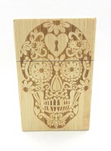 Fujima Keyhole Skull Wood Wrapped Push To Open King Size Cigarette Case - £6.87 GBP